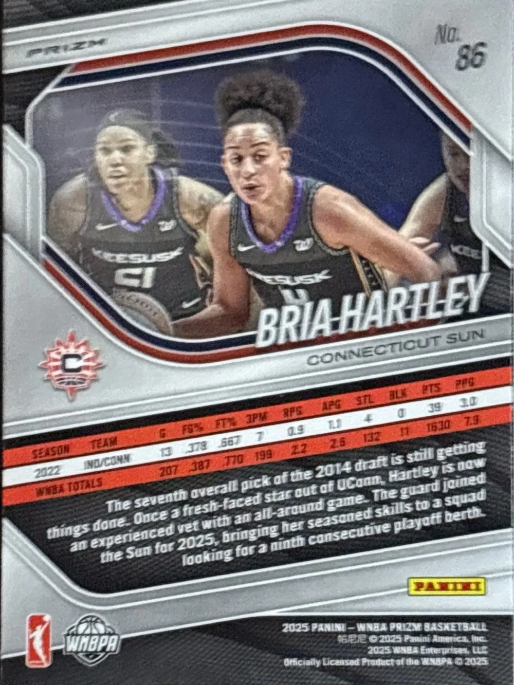 Panini Prizm Bria Hartley Green Prizm Basketball Card
